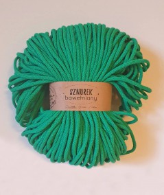 Sznurek bawełniany 5 mm zielony trawka do rękodzieła