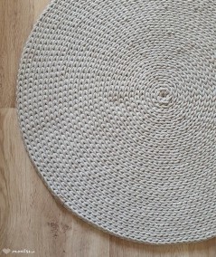 Siti dywan okrągły ze sznurka 70-200 cm ręcznie robiony - jasny szary - 70 cm