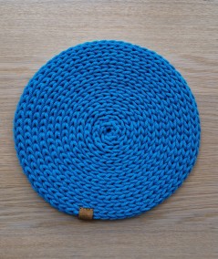 Titi podkładka na stół ze sznurka ręcznie robiona - kolor turkusowy