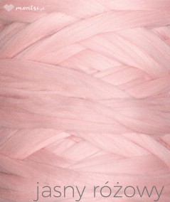 MrBulky koc z wełny czesankowej - kolor jasny różowy