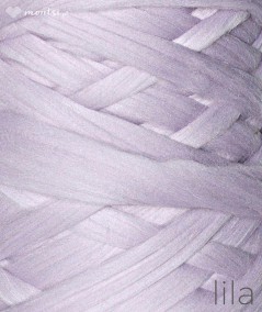 MrBulky koc z wełny czesankowej - kolor lila
