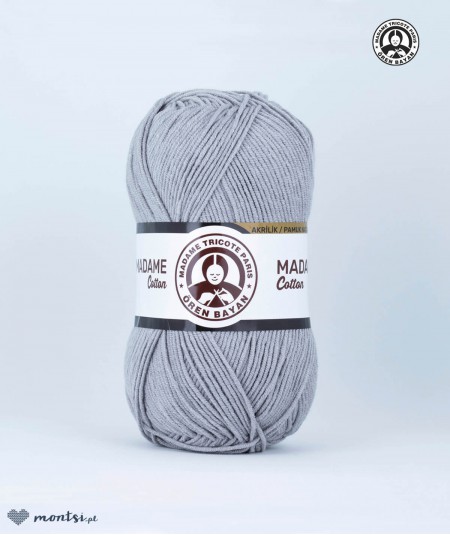 Włóczka Madame Cotton 001 jasny szary Madame Tricote Paris